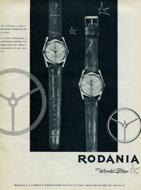1963 Rodania Watch Company Rodania World Star Advert Vintage 1963 Swiss Ad SuisseAdvert