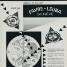 1955 Favre-Leuba Watch Company Switzerland Vintage 1955 Swiss Ad Suisse Advert
