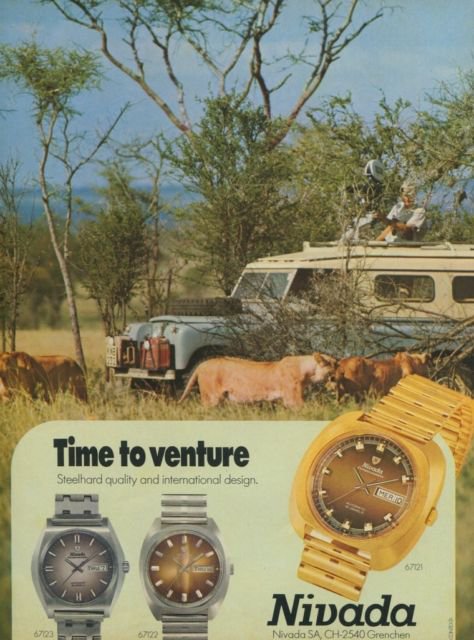 Nivada Watch Company Switzerland Vintage 1975 Swiss Ad Suisse Advert Horlogerie Horology