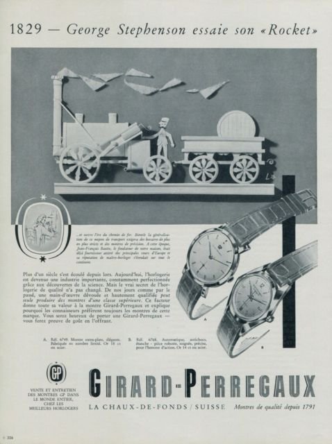 1955 Girard-Perregaux Watch Company Switzerland Vintage 1955 Swiss Ad Suisse Advert Horlogerie