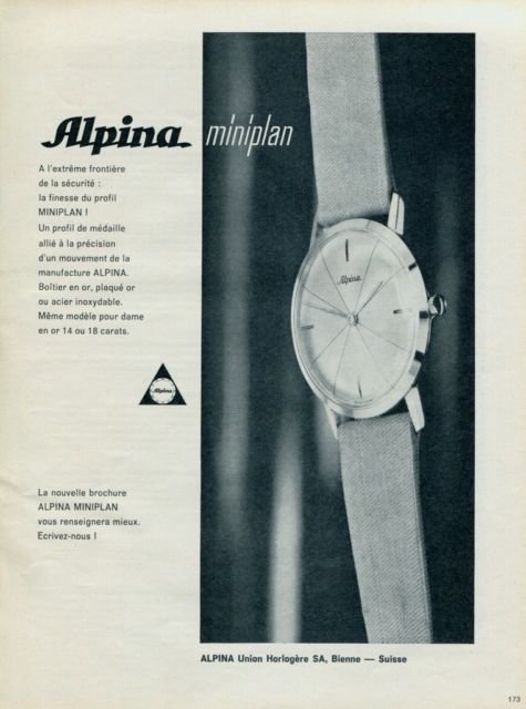 Alpina Watch Company Bienne Switzerland 1963 Swiss Ad Suisse Horlogerie Advert