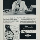 Atlantic Watch Company Vintage 1955 Swiss Ad Suisse Advert Horlogerie Horology