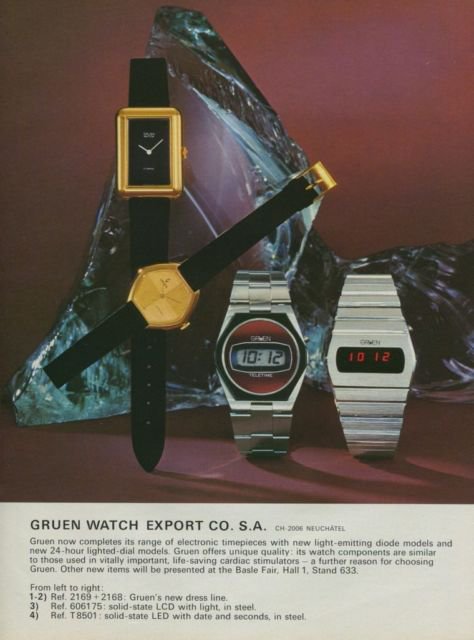 Gruen Watch Company Neuchatel Switzerland Vintage 1975 Swiss Ad Suisse Advert