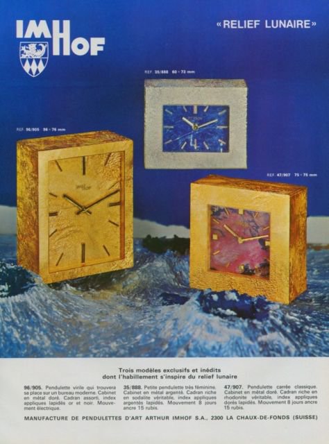 1971 Imhof Clock Company Arthur Imhof S.A. Switzerland Vintage 1971 Swiss Ad Suisse Advert