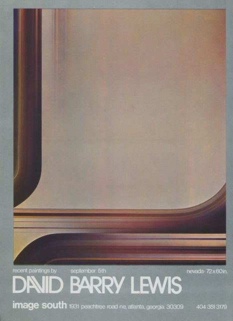 David Barry Lewis Vintage 1974 Art Exhibition Ad Image South, Atlanta, Georgia Advert