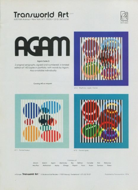 1974 Yaacov Agam Vintage 1970's Art Ad Advert Advertisement
