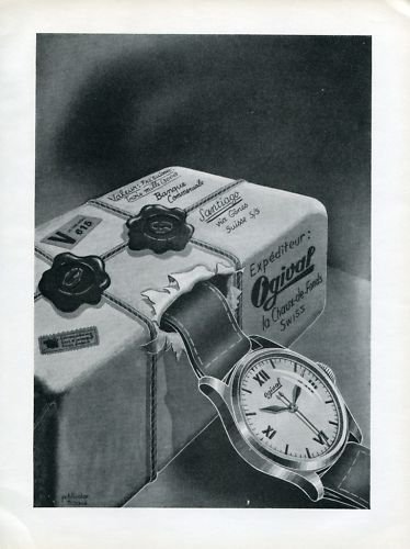 1946 Ogival Watch Company Switzerland Vintage 1946 Swiss Ad Suisse Advert Horlogerie