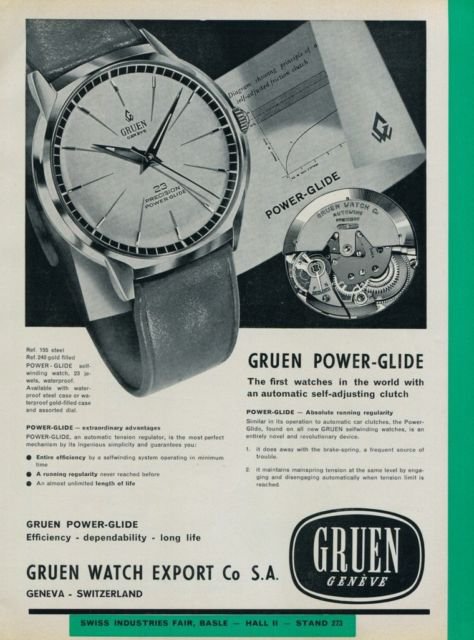 Gruen Watch Company Geneva Switzerland 1960 Swiss Ad Suisse Advert Horlogerie Horology