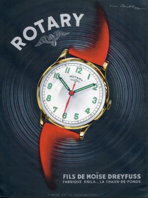 1944 Rotary Watch Company La Chaux-de-Fonds Switzerland Vintage 1944 Swiss Ad Suisse Advert