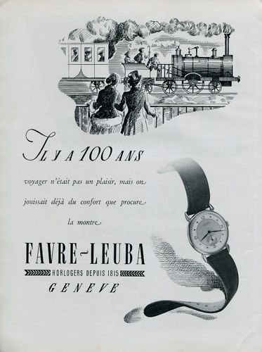 1946 Favre-Leuba Watch Company Vintage 1946 Swiss Ad Suisse Advert Horology Switzerland
