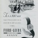 1946 Favre-Leuba Watch Company Vintage 1946 Swiss Ad Suisse Advert Horology Switzerland