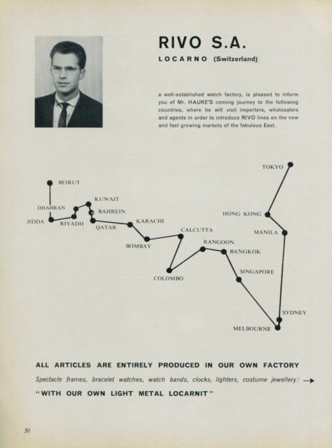1960 Rivo Watch Company Rivo S.A. Vintage 1960 Swiss Ad Suisse Advert Switzerland