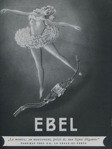 1946 Ebel Watch Company Vintage 1946 Swiss Ad Ballerina Switzerland Suisse Advert