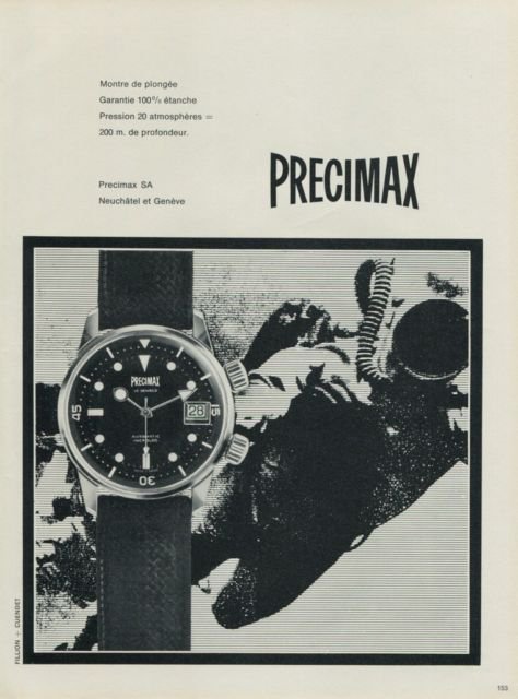 1968 Precimax Watch Company Neuchatel Geneva Switzerland Vintage 1968 Swiss Ad Suisse Advert