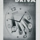 1946 Driva Watch Company Vintage 1946 Swiss Ad Geneva Switzerland Geneve Suisse Advert