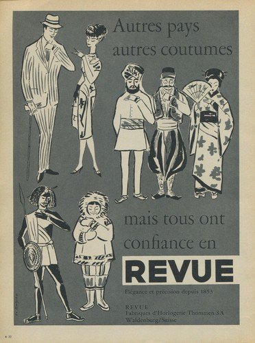 1957 Revue Watch Company Waldenburg Switzerland Vintage 1957 Swiss Ad Suisse Advert