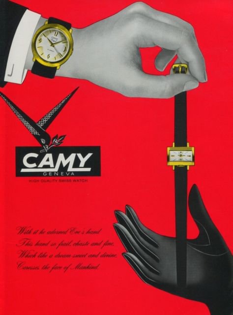 Camy Watch Company Geneva Switzerland 1960 Swiss Ad Suisse Advert Horlogerie