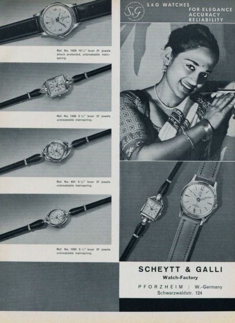 S & G Watch Company Scheytt & Galli West Germany 1960 Swiss Ad Horology Advert