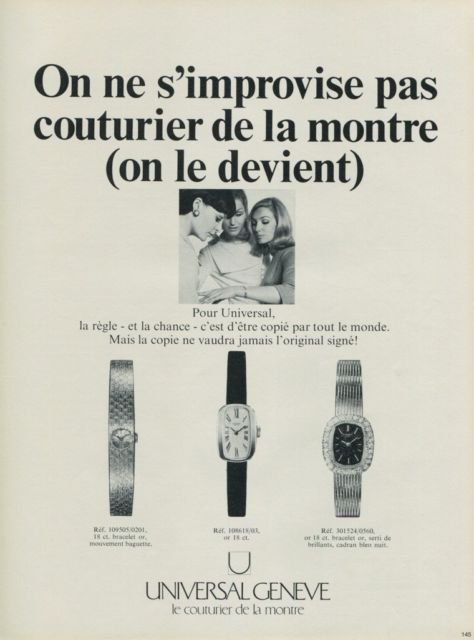 1968 Universal Geneve Watch Company Switzerland Vintage 1968 Swiss Ad Suisse Advert