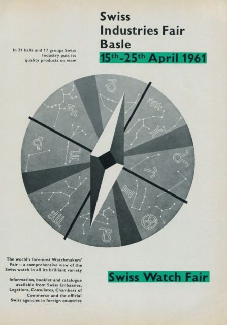 1961 Swiss Watch Fair Basle Vintage 1960 Swiss Ad Suisse Horlogerie Advert