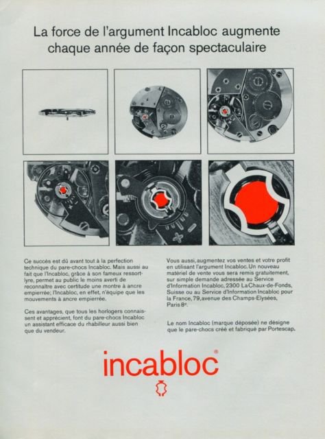 1967 Incabloc Portescap Company Switzerland 1967 Swiss Ad Suisse Advert Horology Horlogerie