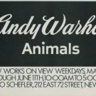Andy Warhol Animals Vintage 1976 Art Exhibition Ad Arno Schefler Gallery NY