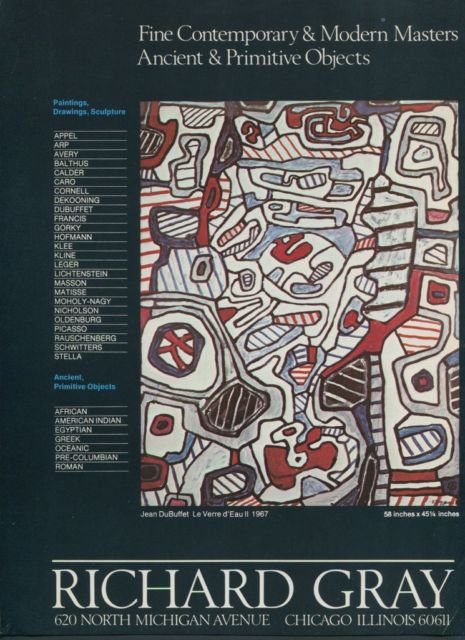 Jean Dubuffet Le Verre d'Eau II Vintage 1976 Art Ad Richard Gray Gallery