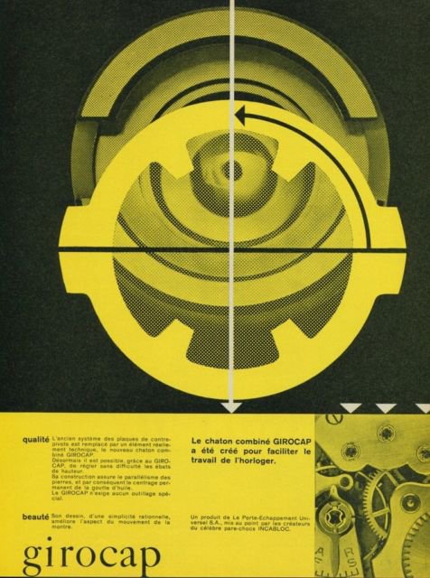 1958 Girocap Porte Echappement Company Vintage 1958 Swiss Ad Suisse Advert Horology