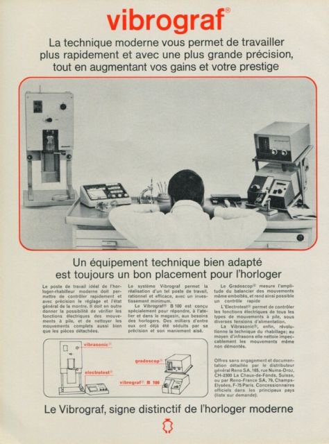 Vibrograf Vintage 1968 Swiss Ad Suisse Advert Horlogerie Horology Switzerland