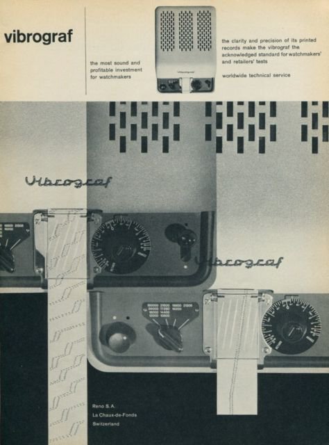 1957 Vibrograf Advert Reno SA Switzerland 1957 Swiss Ad Suisse Advert Horology