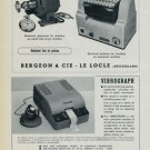 Reno S.A. Vibrograf Advert Bergeon & Cie 1951 Swiss Ad Suisse Horlogerie Advert