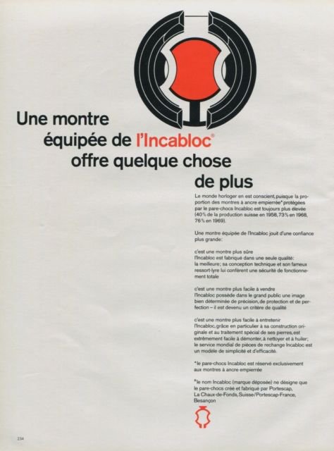 1973 Incabloc Portescap Switzerland Vintage 1973 Swiss Ad Suisse Advert Horology Horlogerie