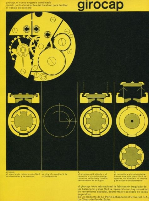 Girocap Porte Echappement Universel Vintage 1959 Swiss Ad Suisse Advert Horology