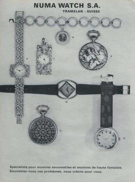 Numa Watch Company Tramelan Switzerland Vintage 1972 Swiss Ad Suisse Advert