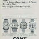 Camy Watch Company Geneva Switzerland Vintage 1972 Swiss Ad Suisse Advert