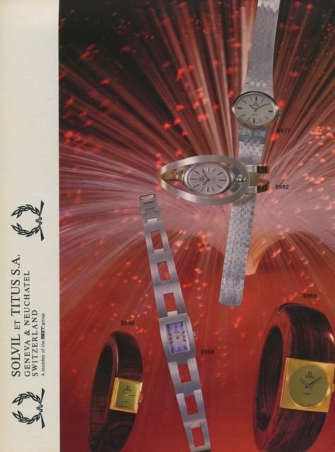 1973 Solvil et Titus Watch Company Vintage 1973 Swiss Ad Suisse Advert Horology Switzerland