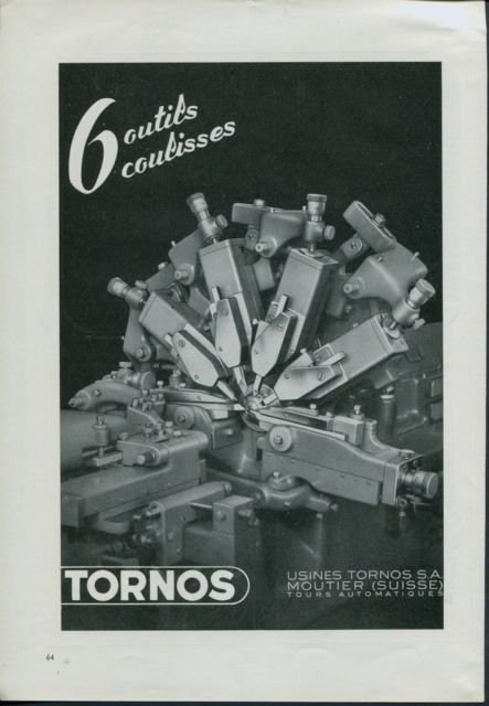 1947 Tornos S.A. Moutier Switzerland Vintage 1947 Swiss Ad Suisse Advert Horology Horlogerie