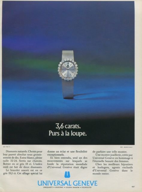 1973 Universal Geneve Watch Company Geneva Switzerland Vintage 1973 Swiss Ad Suisse Advert
