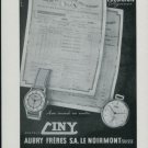 1947 Ciny Watch Company Aubry Freres S.A. Vintage 1947 Swiss Ad Suisse Advert