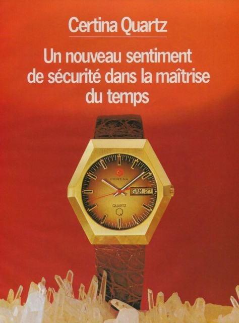 Certina Watch Company Certina Quartz Vintage 1973 Swiss Ad Suisse Advert