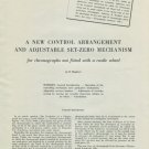1950 Control Arrangement + Adjustable Set-Zero Mechanism by B Humbert Swiss Magazine Article