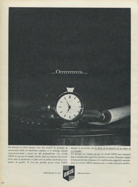 1965 Oris Watch Company Holstein Switzerland Vintage 1965 Swiss Ad Suisse Advert