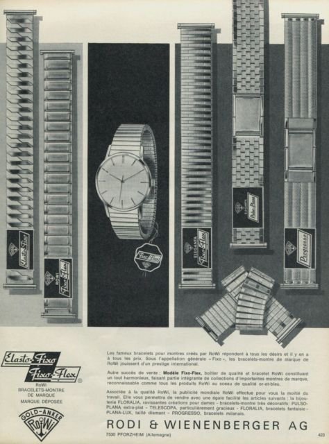 1965 Rodi & Wienenberger AG Pforzheim Germany Vintage 1965 Swiss Ad Advert RoWi