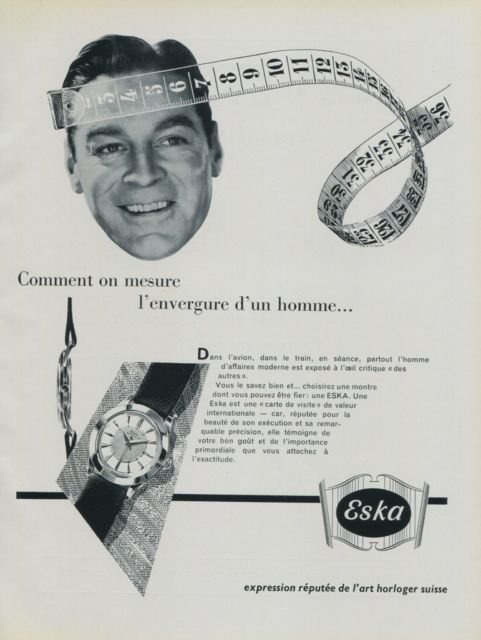1956 Eska Watch Company Switzerland Vintage 1956 Swiss Ad Suisse Advert