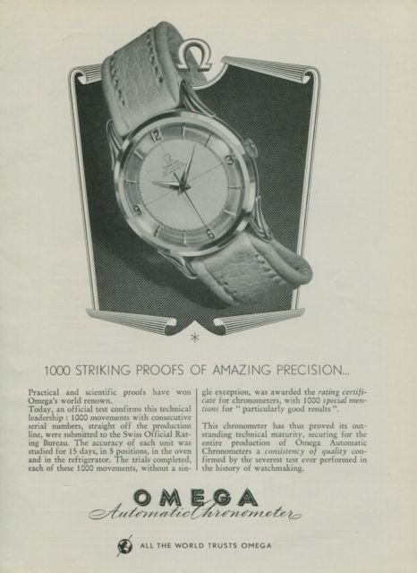 1950 Omega Watch Company Switzerland Proofs of Amazing Precision Vintage 1950 Swiss Ad Suisse Advert