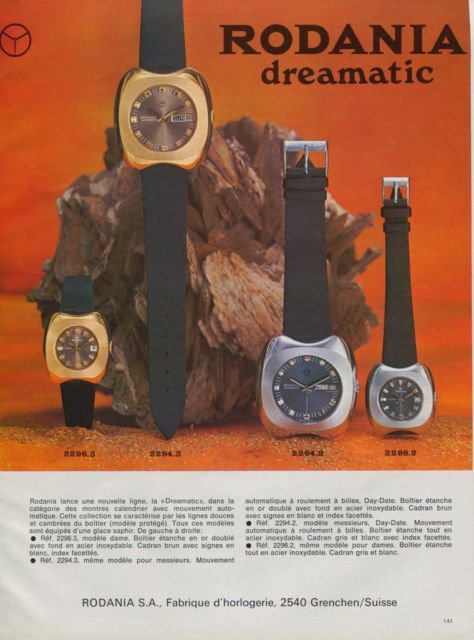 Rodania Watch Company Grenchen Switzerland Vintage 1970 Swiss Ad Suisse Advert