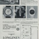 1972 Longines Watch Company Olympics Foire de Bale Vintage 1972 Swiss Ad Suisse Advert Horlogerie