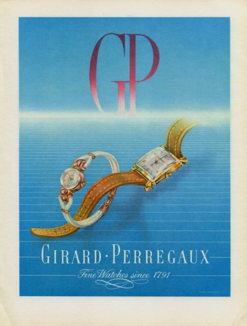 1949 Girard-Perregaux Watch Company Switzerland Vintage 1949 Swiss Ad Suisse Advert