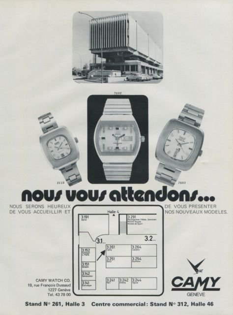 Camy Watch Company Swiss Watch Fair Vintage 1972 Swiss Ad Suisse Advert Horology