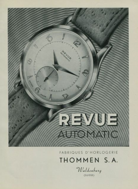 1950 Revue Watch Company Vintage 1950 Swiss Ad Suisse Advert Waldenburg Switzerland